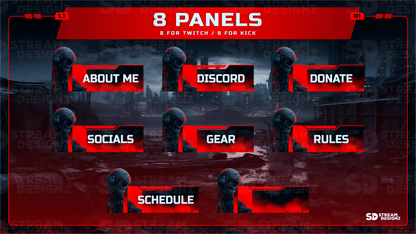 static stream overlay package 8 panels loadout stream designz