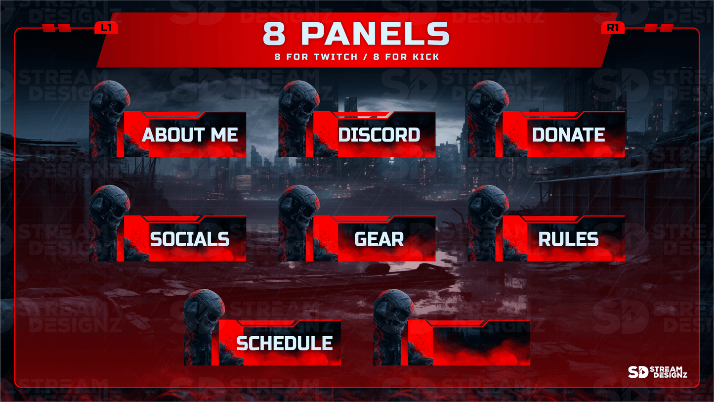 animated stream overlay package 8 panels loadout stream designz