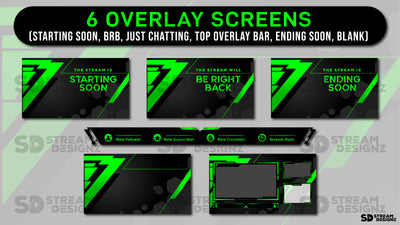 animated stream overlay package matrix overlay screens stream designz
