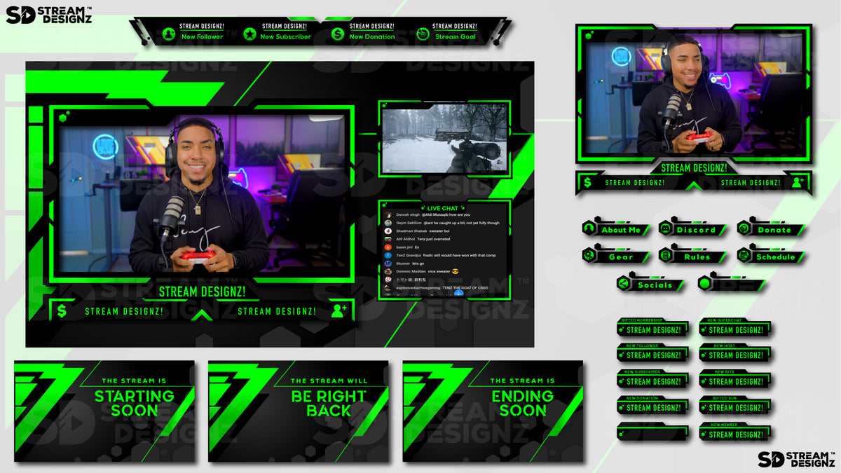 Animated Stream Overlay Package - Matrix | Stream Designz