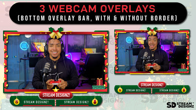 stream overlay package 3 webcam overlays merry christmas stream designz
