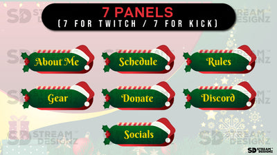 stream overlay package 7 panels merry christmas stream designz