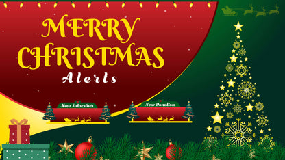 animated stream alerts merry christmas thumbnail stream designz