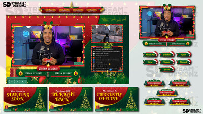 stream overlay package feature image merry christmas stream designz