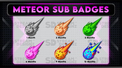 6 pack sub badges preview image meteor stream designz