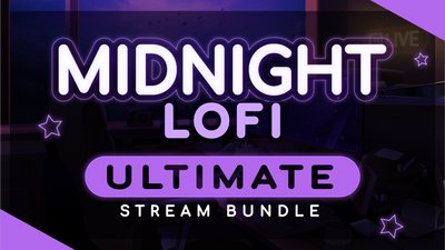 Ultimate stream package - midnight lofi - package thumbnail - stream designz