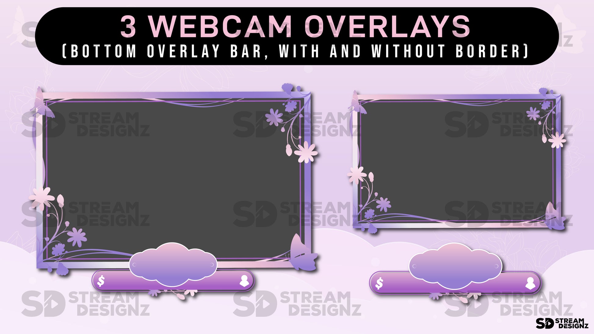 animated stream overlay package - webcam overlays - monarch - stream designz