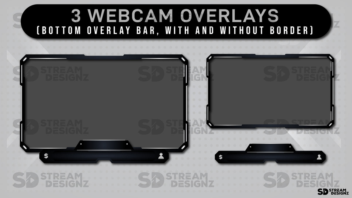 Acabando Stream Animated Stream Overlay Package - Monochrome | Stream Designz