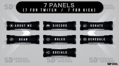 stream overlay package monochrome panels stream designz