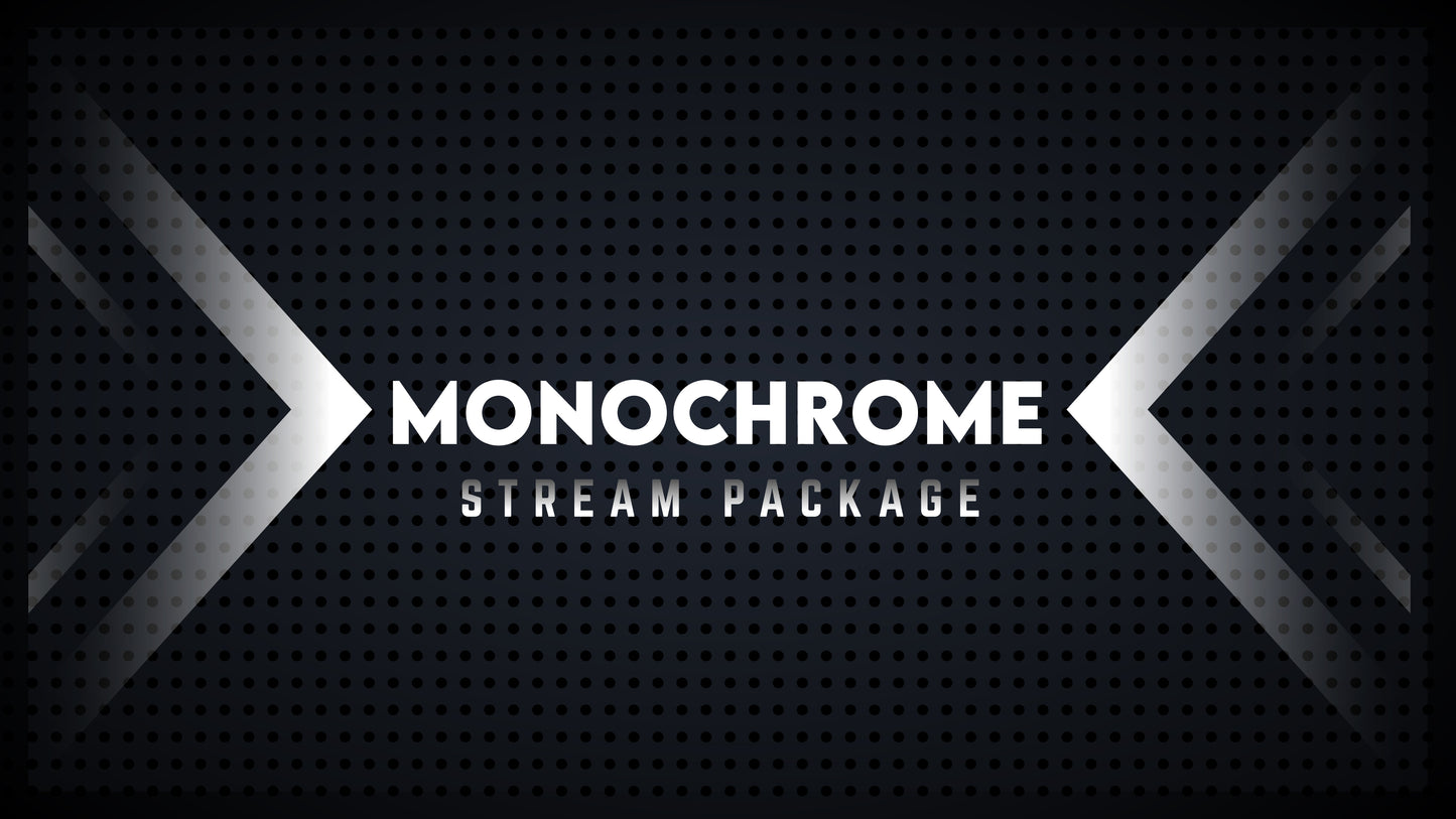 Static stream overlay package monochrome thumbnail stream designz