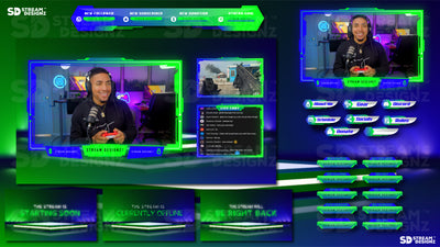stream overlay package feature image neon stream designz