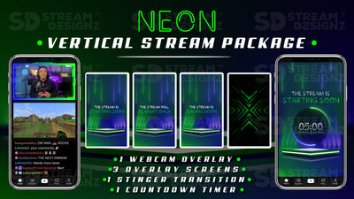 vertical stream overlay package feature image Neon stream designz