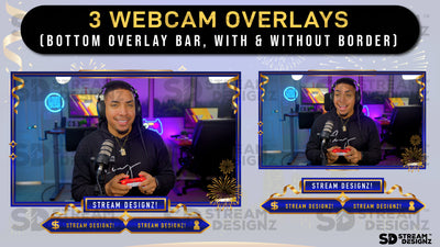 stream overlay package 3 webcam overlays happy new year stream designz