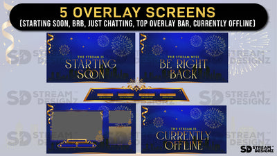 stream overlay package 5 overlay screens happy new year stream designz