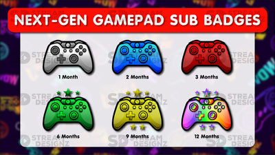 6 pack sub badges preview image next-gen gamepad stream designz