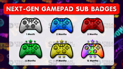 6 pack sub badges preview image next-gen gamepad stream designz