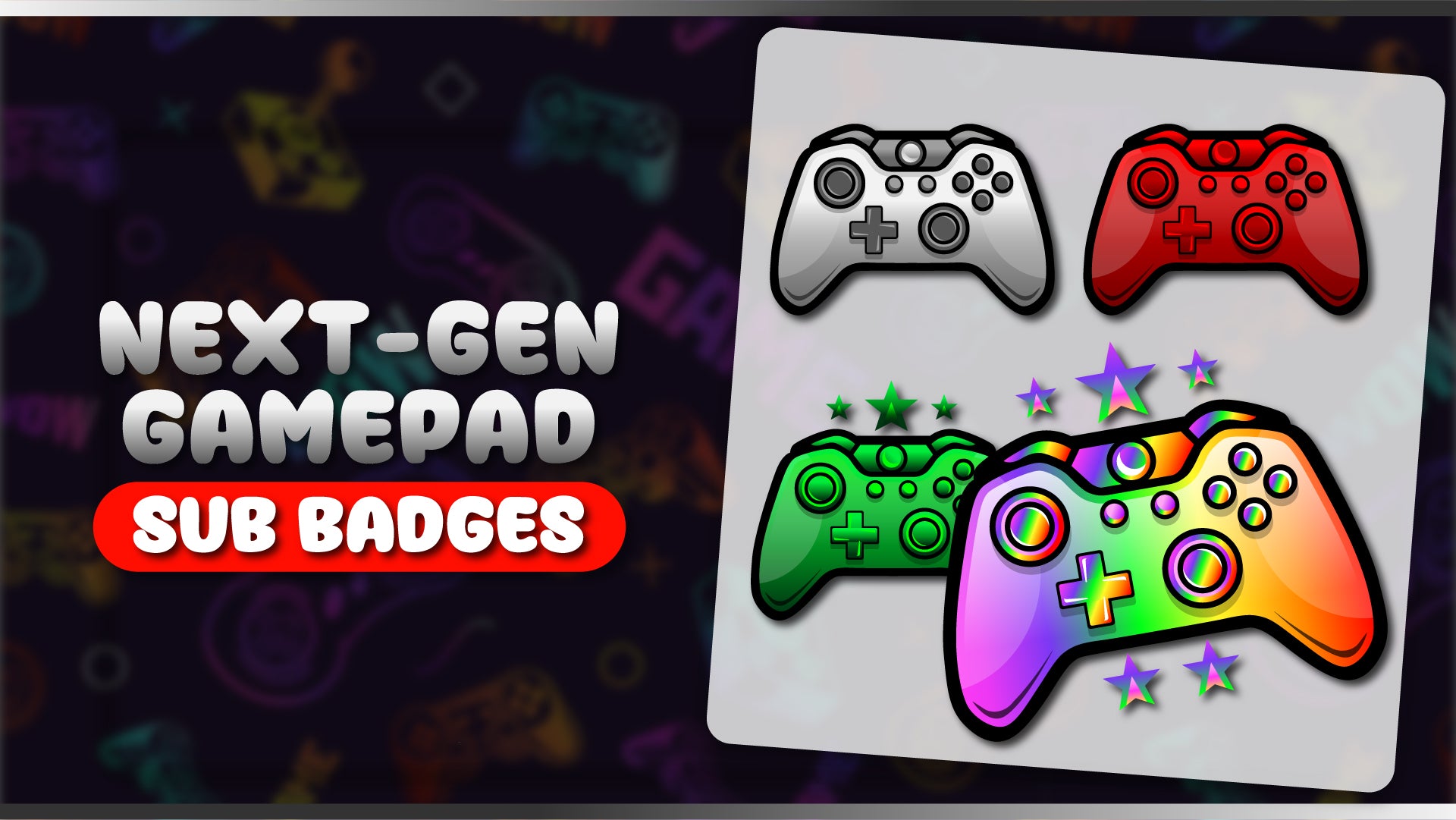 6 pack sub badges thumbnail next-gen gamepad stream designz