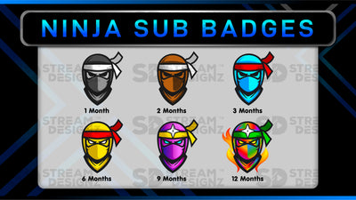 6 pack sub badges preview image ninja stream designz