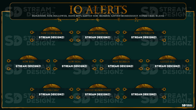 stream overlay package 10 alerts obsidian stream designz