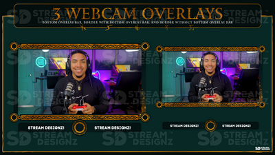 stream overlay package 3 webcam overlays obsidian stream designz