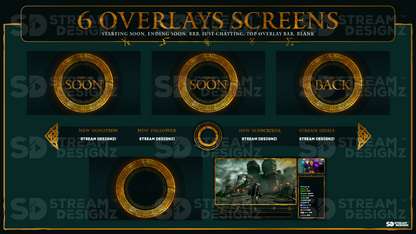 stream overlay package 6 overlay screens obsidian stream designz
