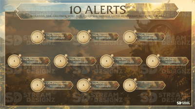 static stream overlay package 10 alerts odyssey stream designz