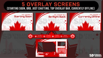 stream overlay package 5 overlay screens oh canada stream designz