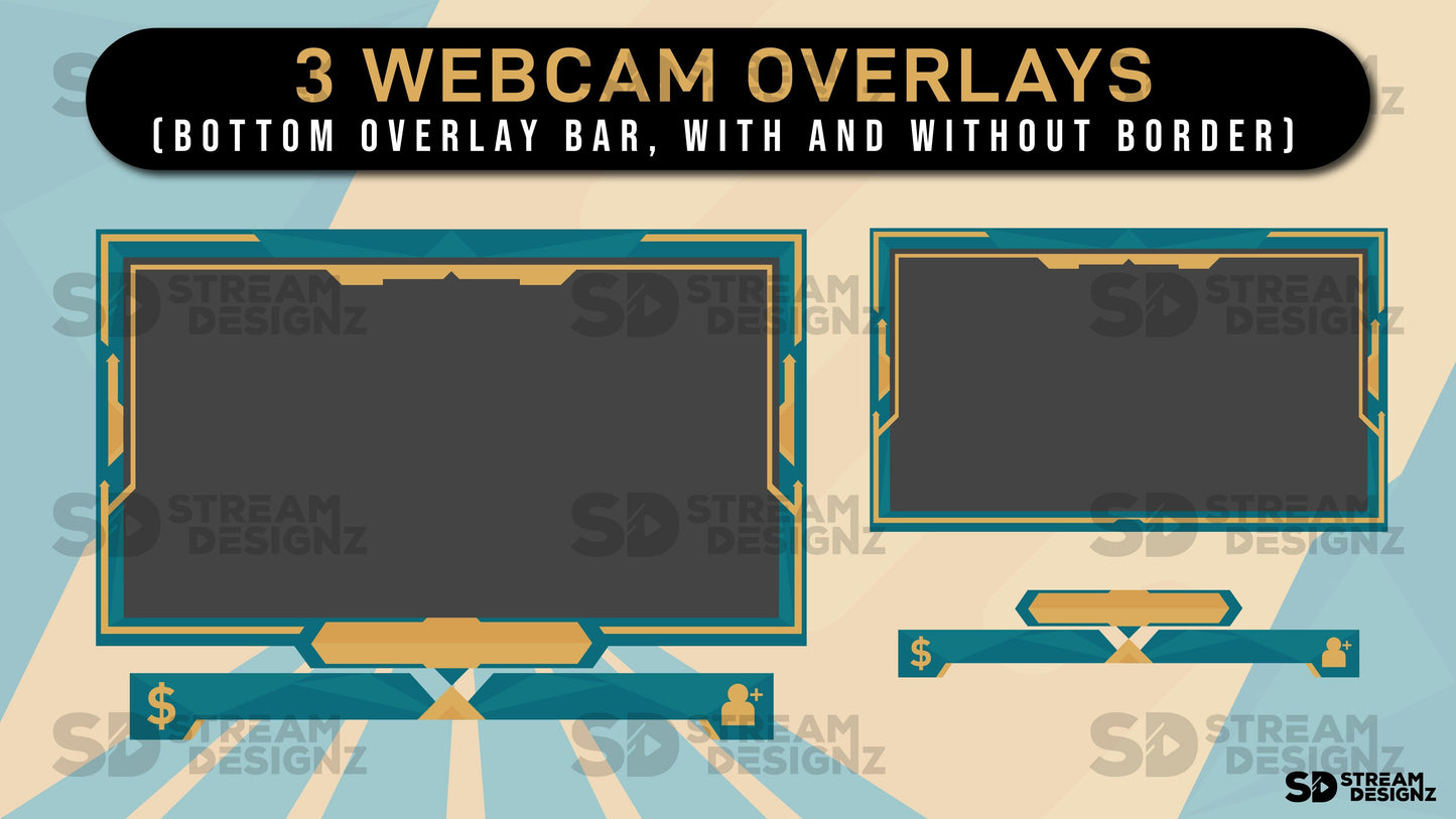 Static Stream overlay package on the rise 3 webcam overlays stream designz