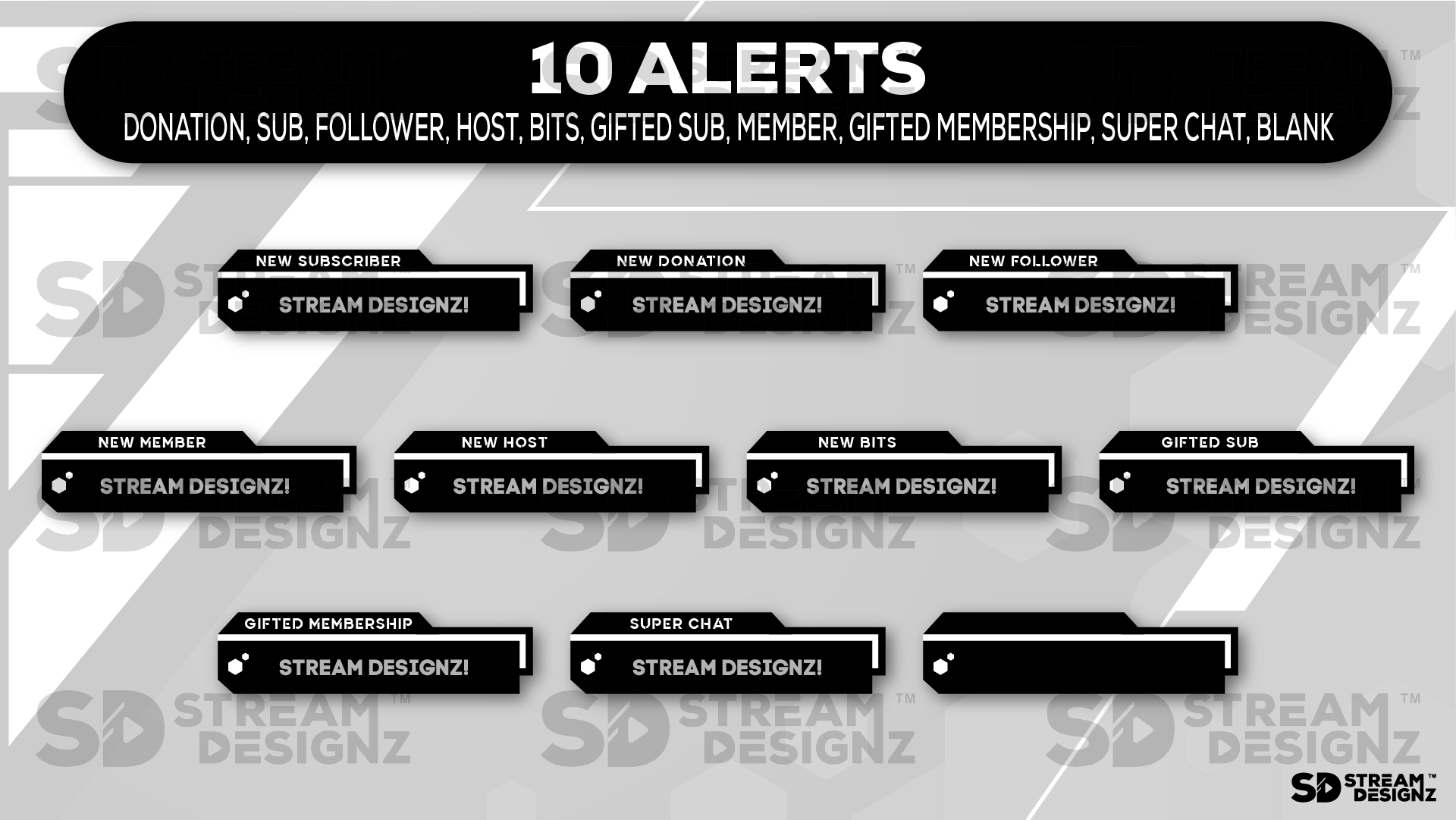 stream overlay package 10 alerts onyx stream designz