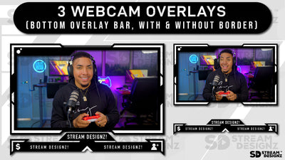 stream overlay package 3 webcam overlays onyx stream designz