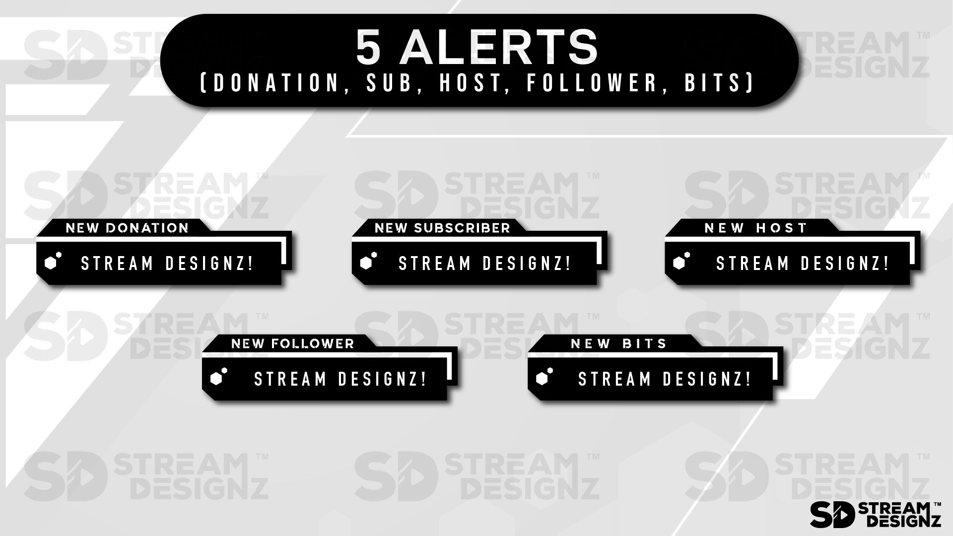 stream overlay package 5 alerts onyx stream designz