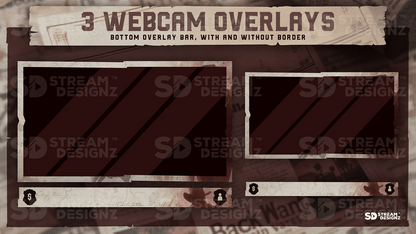 static stream overlay package 3 webcam overlays outlaw stream designz