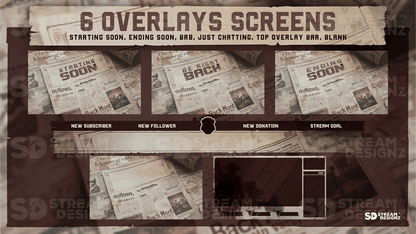 static stream overlay package 6 overlay screens outlaw stream designz