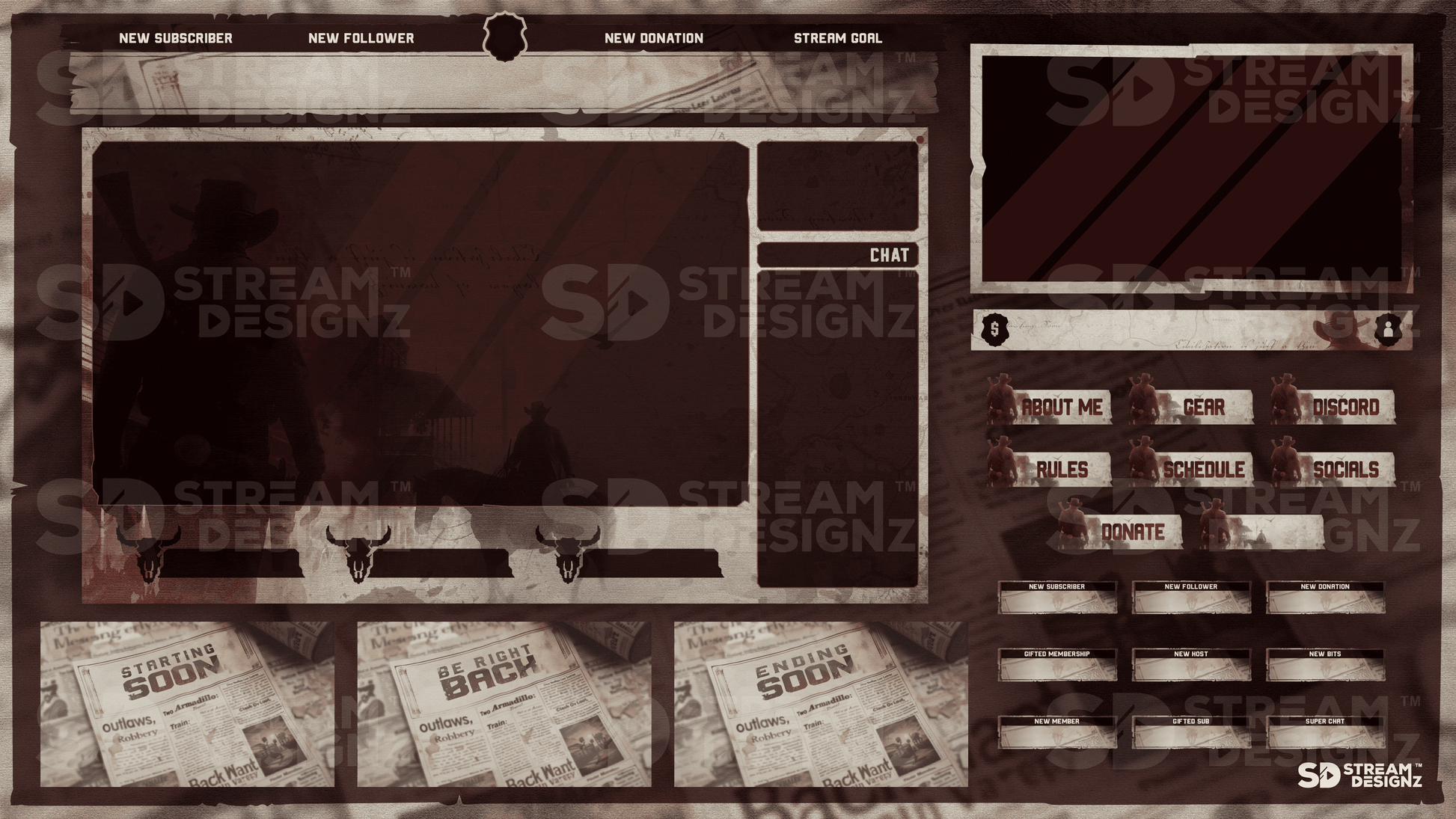 static stream overlay package feature image outlaw stream designz