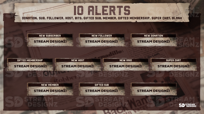 stream overlay package 10 alerts outlaw stream designz