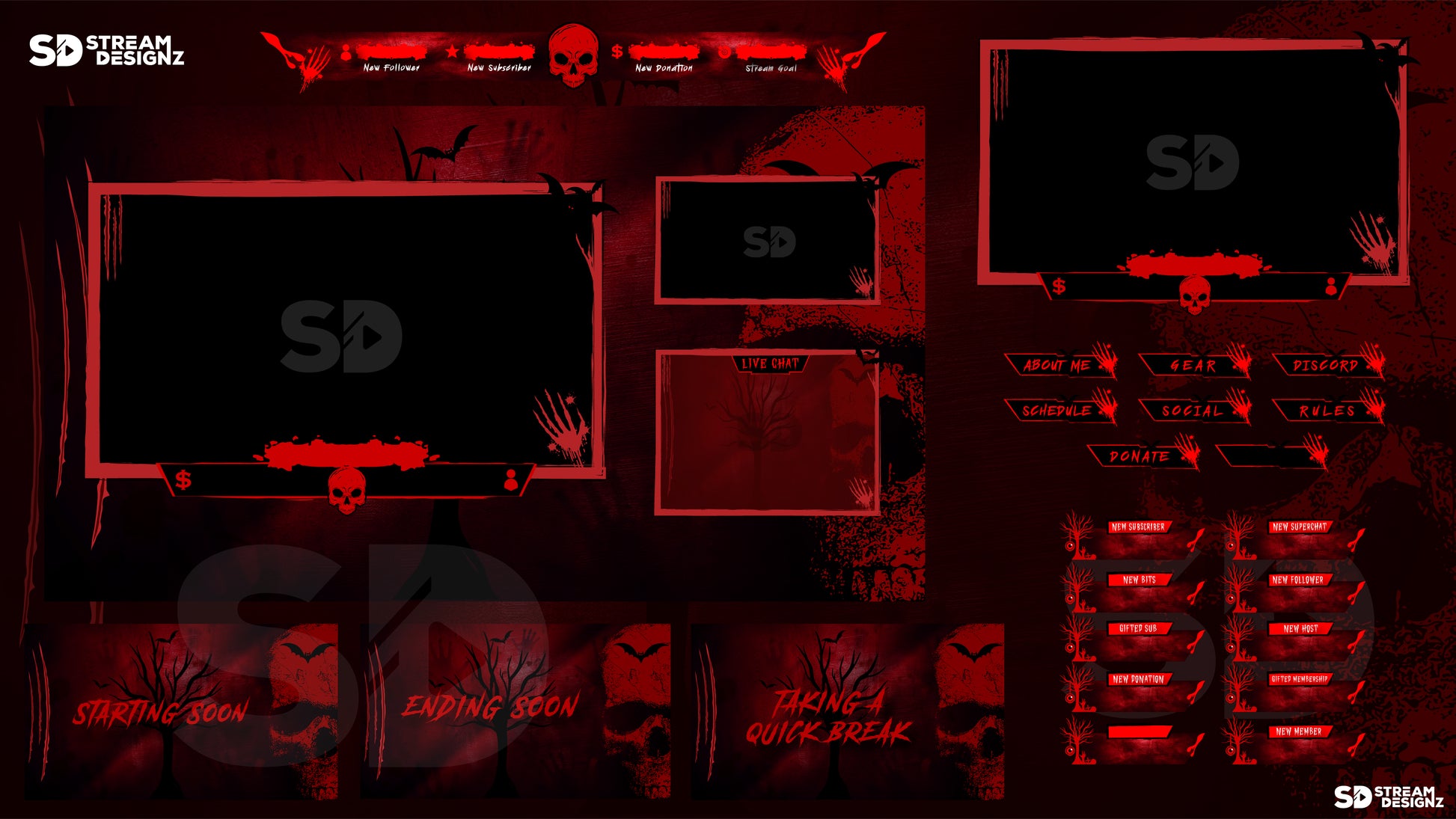 animated stream overlay package paranormal feature image stream designz