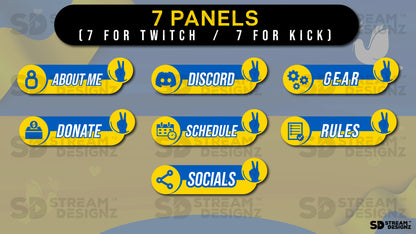 stream overlay package 7 panels peace for ukraine stream designz