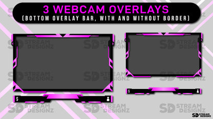 Static stream overlay package pink bliss 3 webcam overlays stream designz
