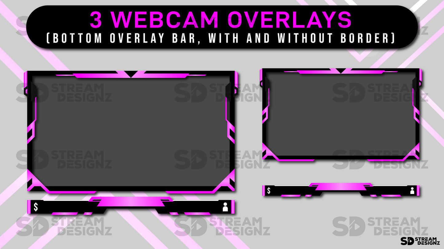 animated stream overlay package pink bliss 3 webcam overlays stream designz