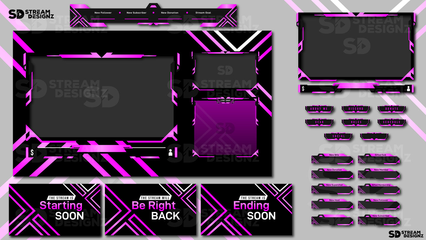 Static stream overlay package pink bliss feature image stream designz