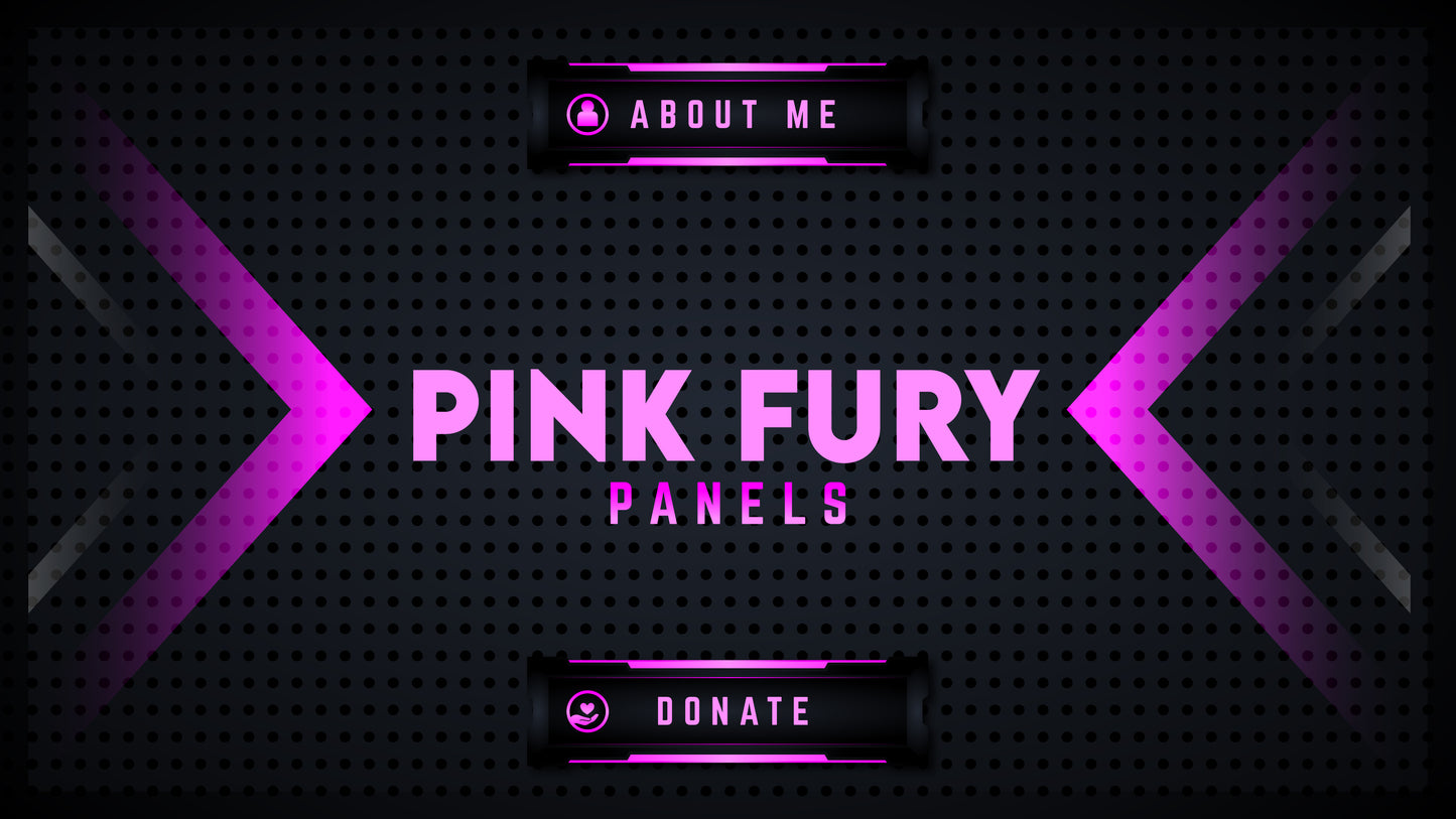 Twitch panels pink fury thumbnail stream designz