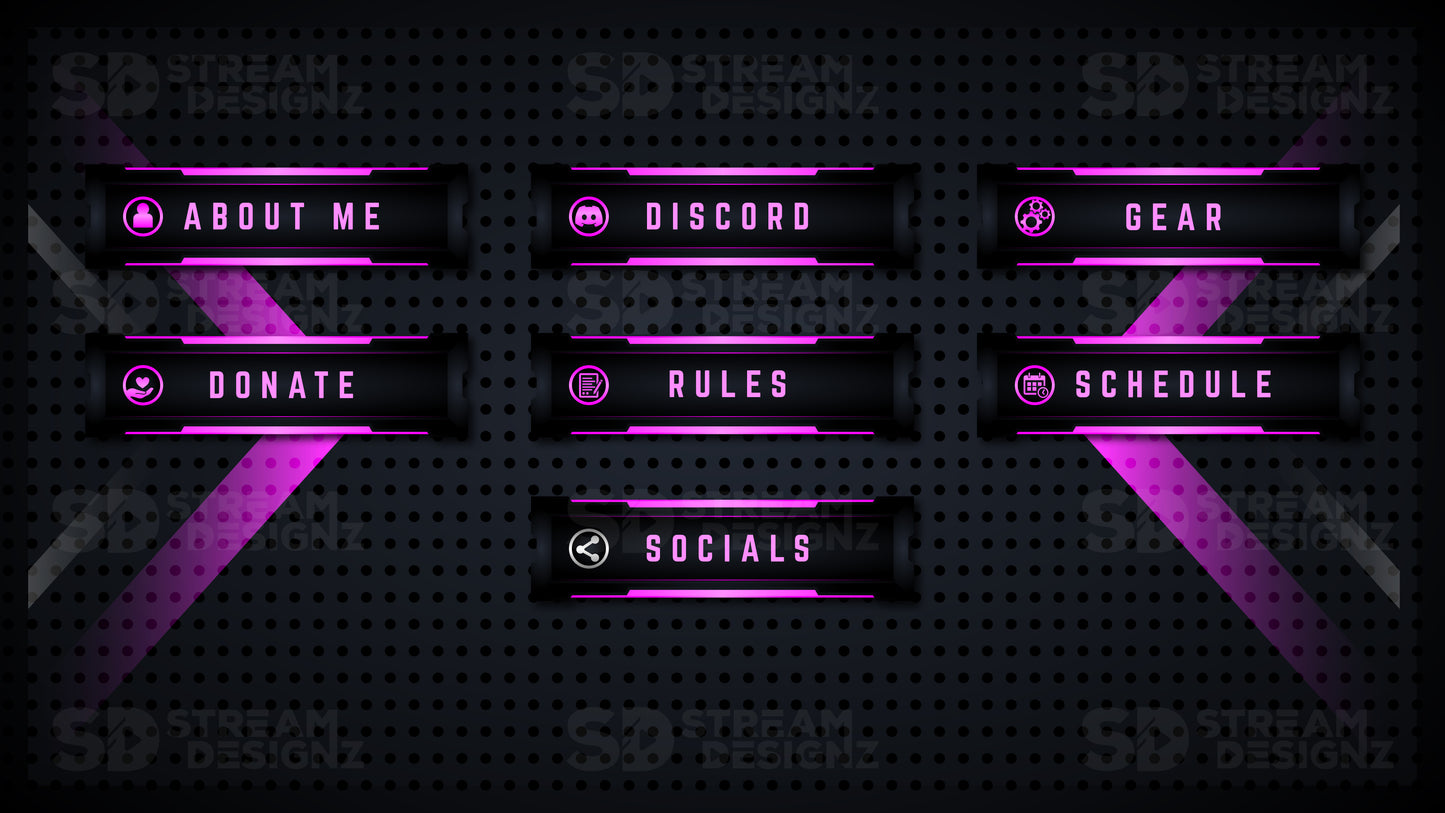 Twitch panels pink fury panels preview stream designz