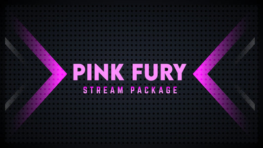 Static Stream overlay package pink fury thumbnail stream designz