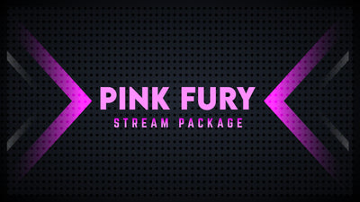 Static Stream overlay package pink fury thumbnail stream designz