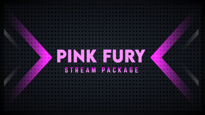 Static Stream overlay package pink fury thumbnail stream designz