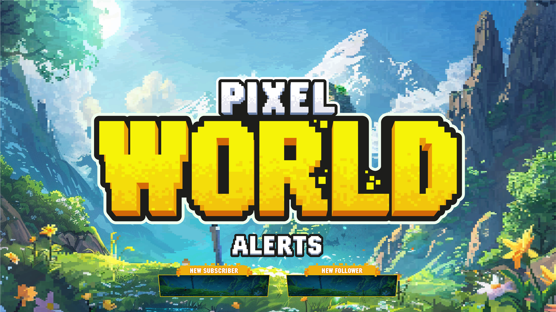 Animated stream alerts thumbnail pixel world stream designz