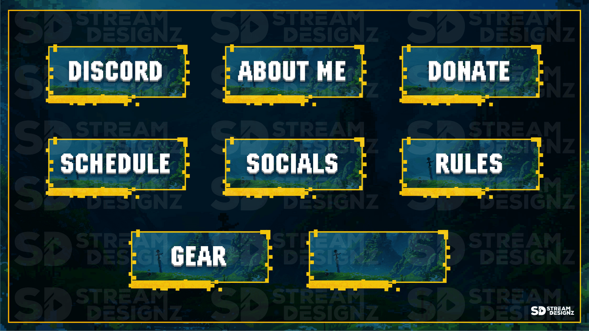 Twitch Panels - Pixel World | Stream Designz