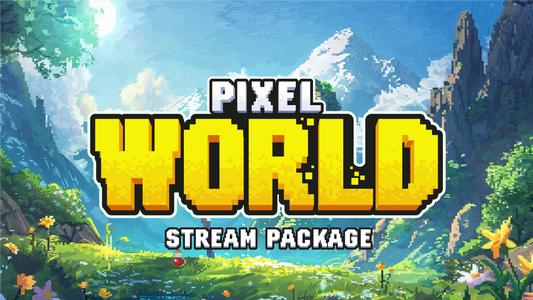 animated stream overlay package thumbnail pixel world stream designz