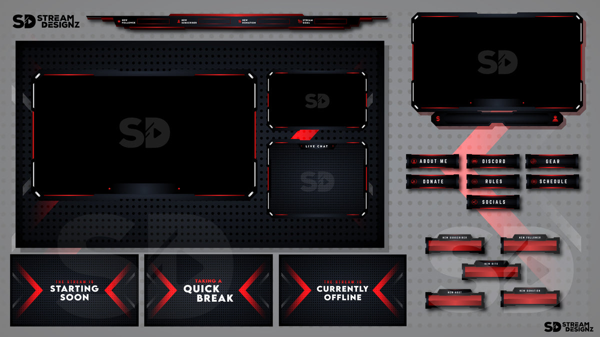 Project Overlay Animated Stream Overlay Package - Project Zero | Stream Designz