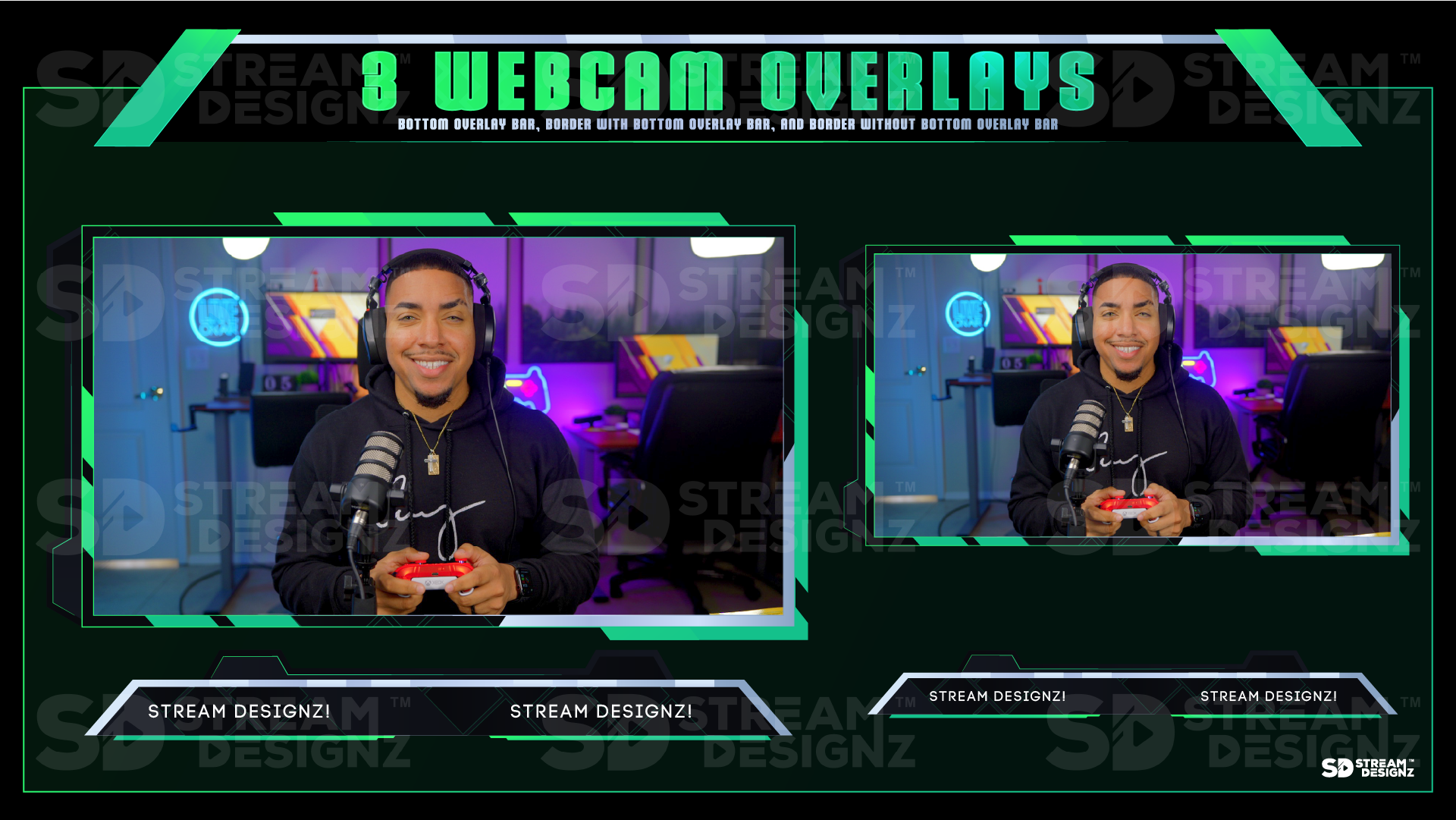stream overlay package 3 webcam overlays pulse stream designz